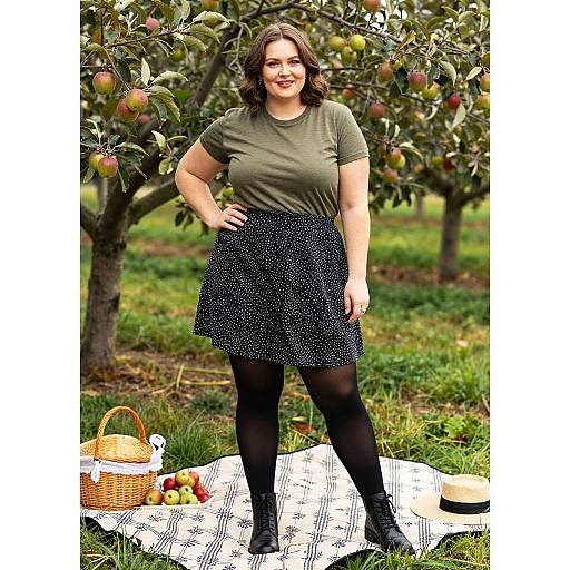 Plus-Size Woman Picnic Street Style