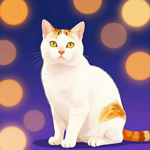 Whimsical Colorful Cat Portrait