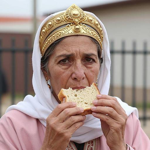 Intricate Headpiece and Focused Expression