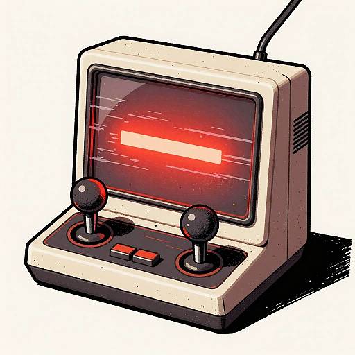 Retro Game Console with Glitch Effect