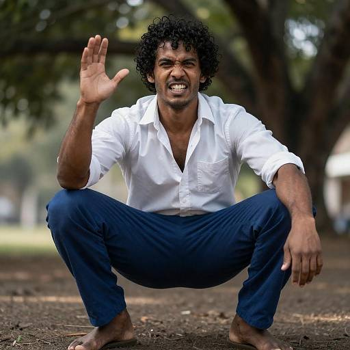 Intense Portrait of a Muscular Man