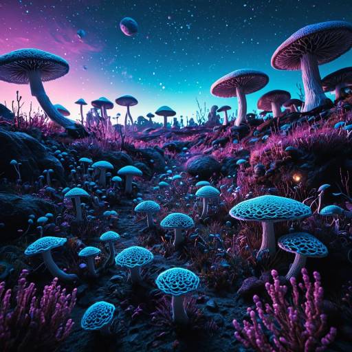Bioluminescent Fungi Landscape