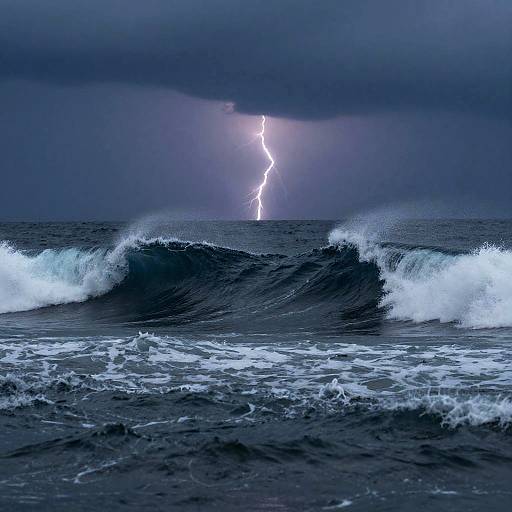 Symmetrical Stormy Seascape Waves