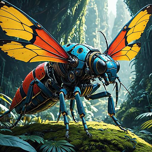 Mechanical Insect in Fantasy Forest