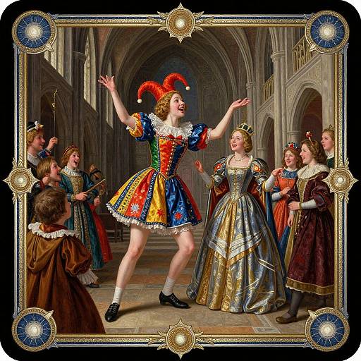 Medieval Jester Performing in Cologne Castle