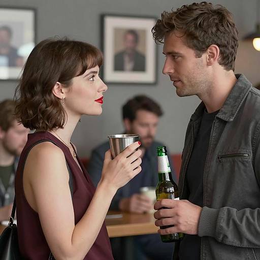 Intimate Moment: Couple in Profile