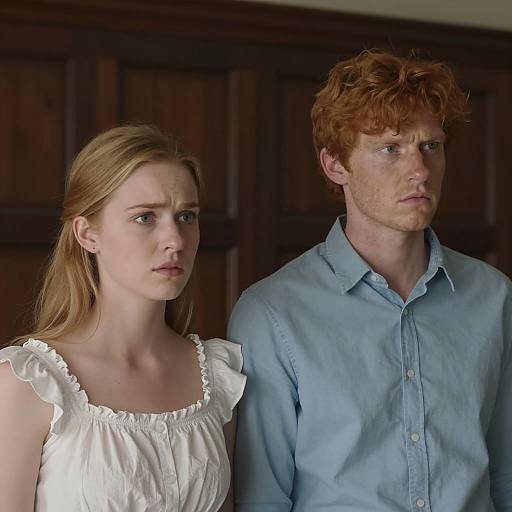 Concerned Couple in Dim Room