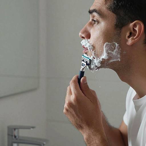 Dynamic Gillette Shaving Action Shot