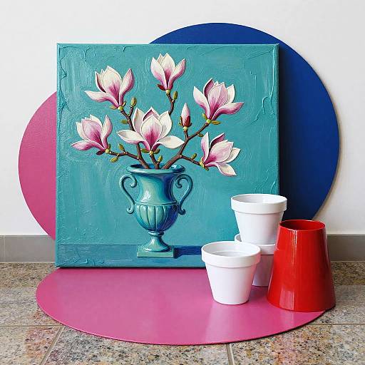 Encaustic Magnolia Still Life