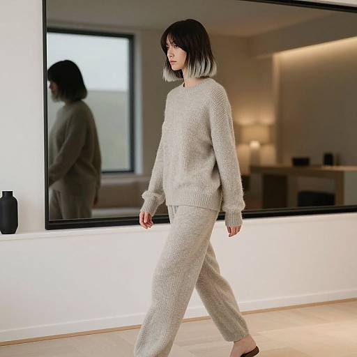 Woman with Frosted Edge Hairstyle Indoors