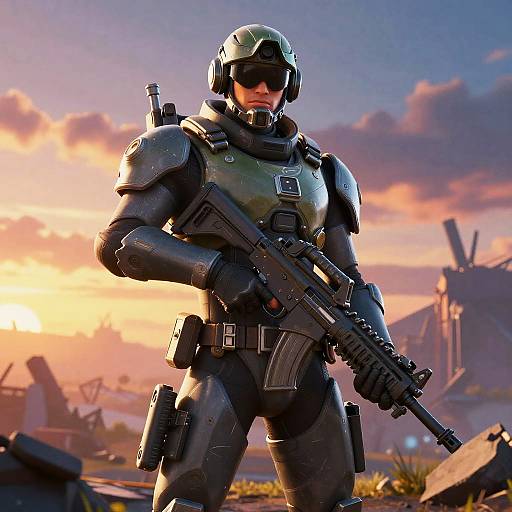 Fortnite Soldier in High-Tech Battle Gear
