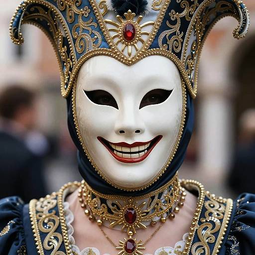 Mysterious Woman in Venetian Masquerade