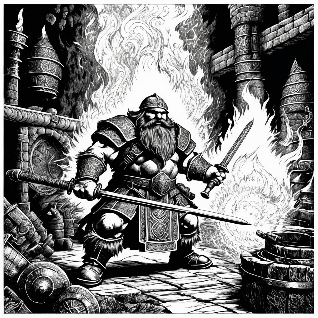 Rugged Dwarf Forging Weapon in Forge