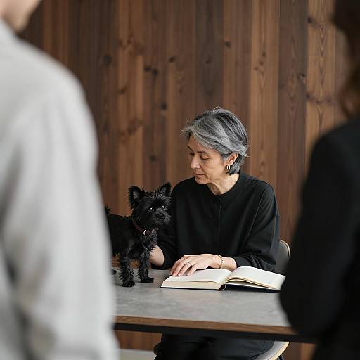 Contemplative Woman with a Dog