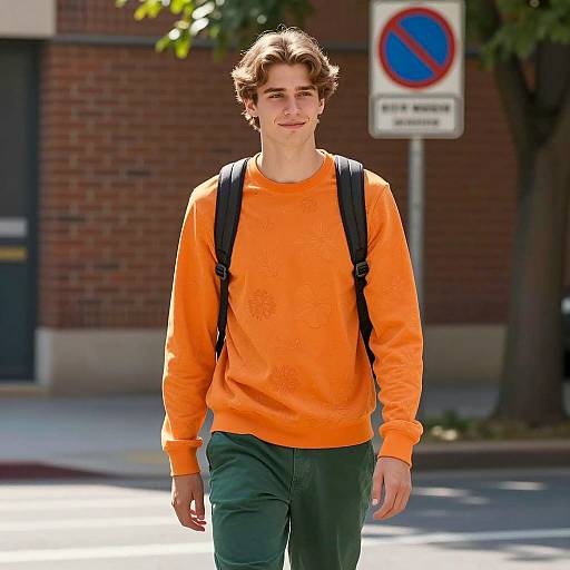 Urban Casual: Young Man in Grease Costume