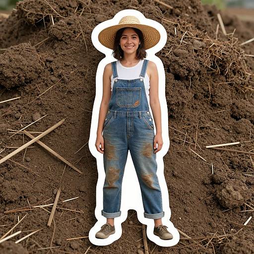 Simplicity Sticker Art Woman in Dirt