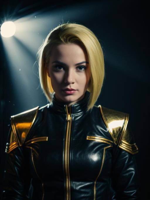 Woman in Android 18 Cosplay Costume
