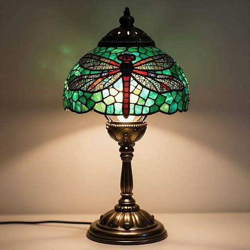 Tiffany-Style Dragonfly Mosaic Lamp