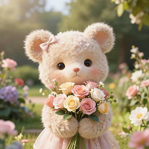 Romantic Garden Girafales with Flowers