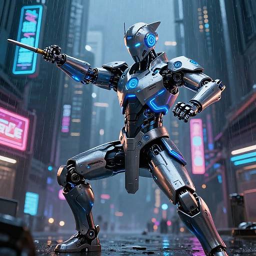 Futuristic Nunchaku in Cyberpunk City