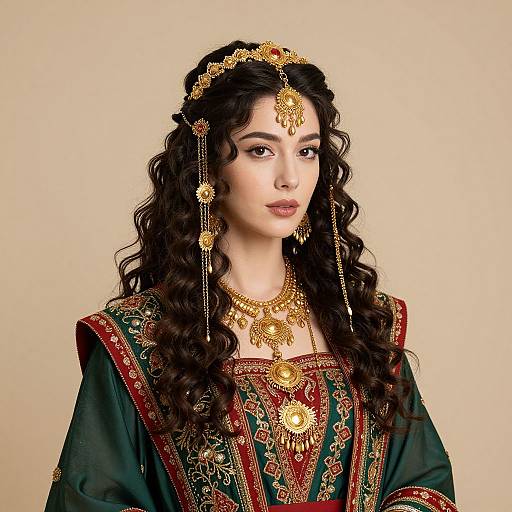Regal Woman in Ancient Attire