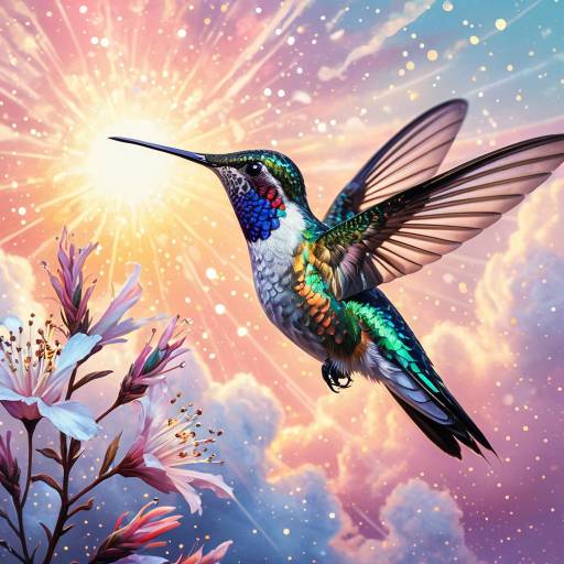 Ethereal Iridescent Hummingbird at Dawn Ethereal Iridescent Hummingbird at Dawn