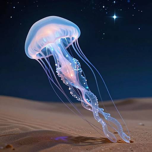Glowing Jellyfish in Star Desert