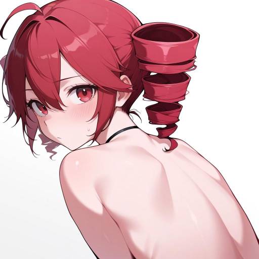 Solo Portrait of Kasane Teto with Red Hair