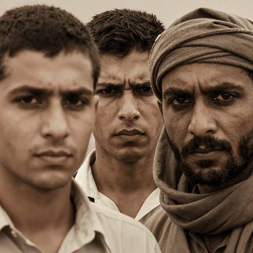 Intense Expressions of Three Middle Eastern Men