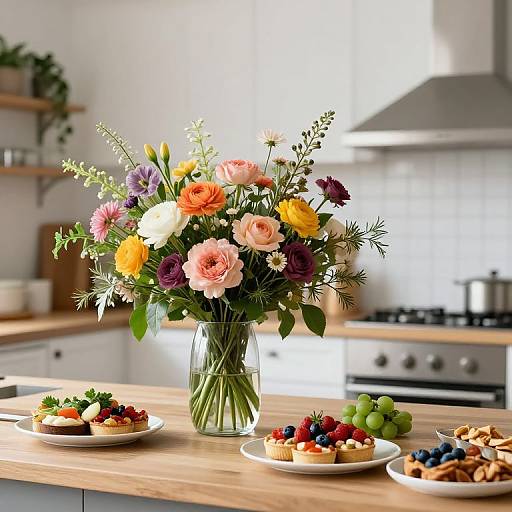 Bright Boho Bouquet in Modern Kitchen