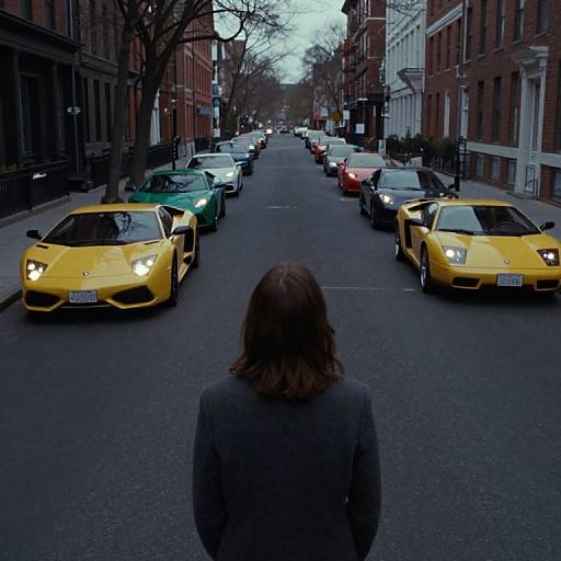 Wes Anderson Lamborghinis on Empty Street
