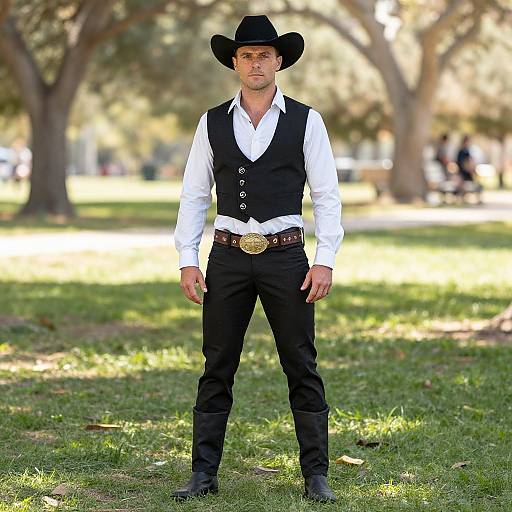 Zorro-Inspired Cowboy Costume Man