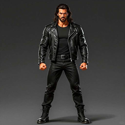 Intense Muscular Man Digital Illustration