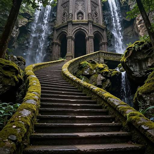 Mystical Spiral Steps to Ancient Tower