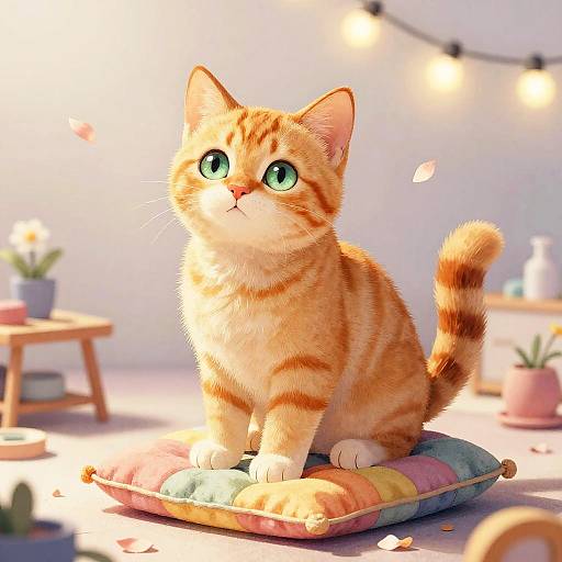 Playful Orange Tabby Kitten Illustration