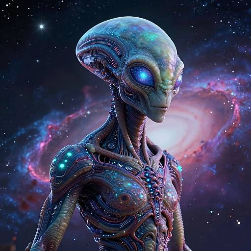 Futuristic Bioluminescent Alien Creature