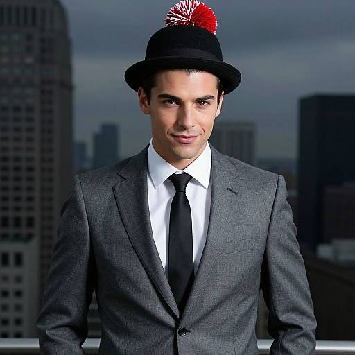 Stylish Young Man in Grey Suit