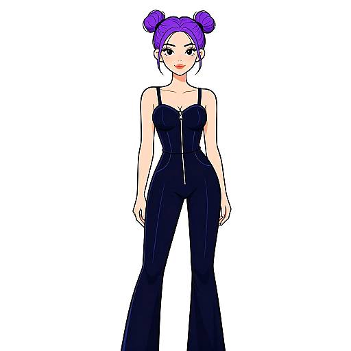 Minimalist Chic Woman in Velvet Jumpsuit