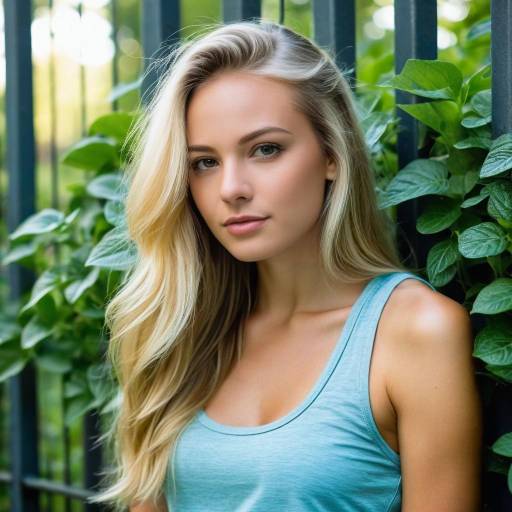 Blonde Woman in Blue Tank Top Outdoors