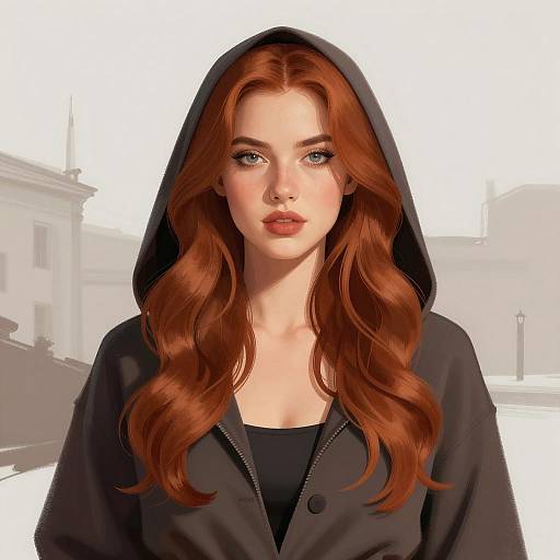 Confident Young Woman Portrait Illustration