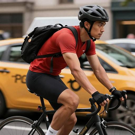 Dynamic Cyclist in Urban Adventure