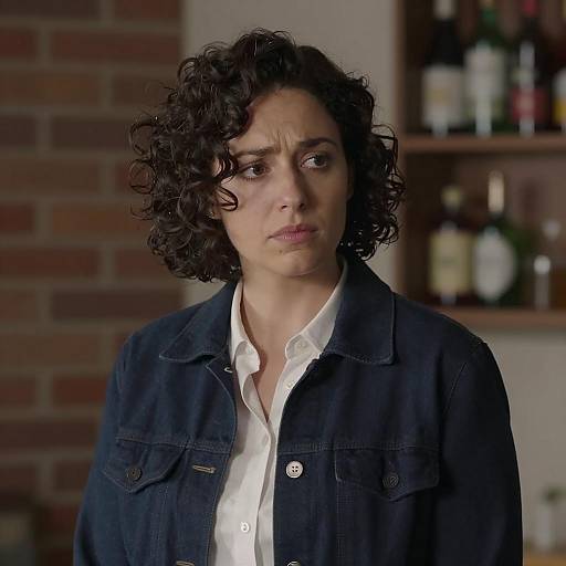 Portrait of a Thoughtful Woman in Blue