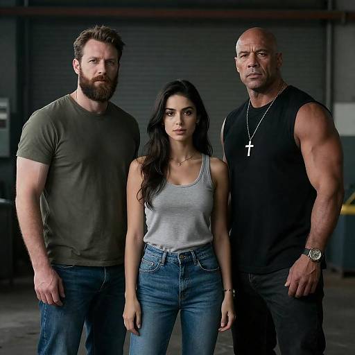 Gritty Industrial Portrait: Three People