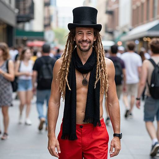 Charismatic Man in Urban Streetwear