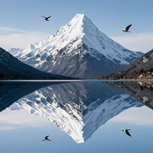 Majestic Mountain Reflection in Parallel Worlds