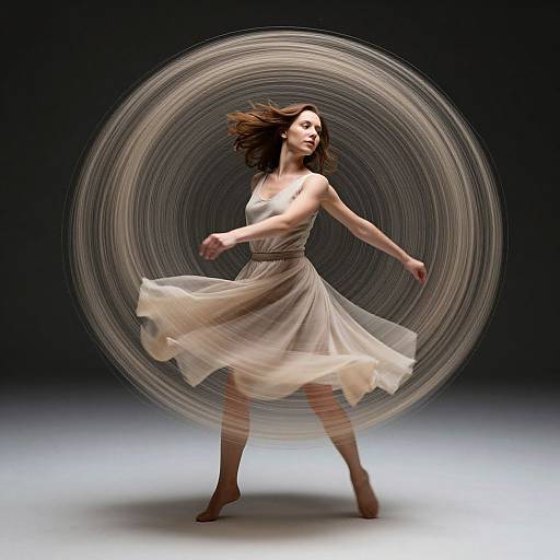 Graceful Woman Spinning Motion