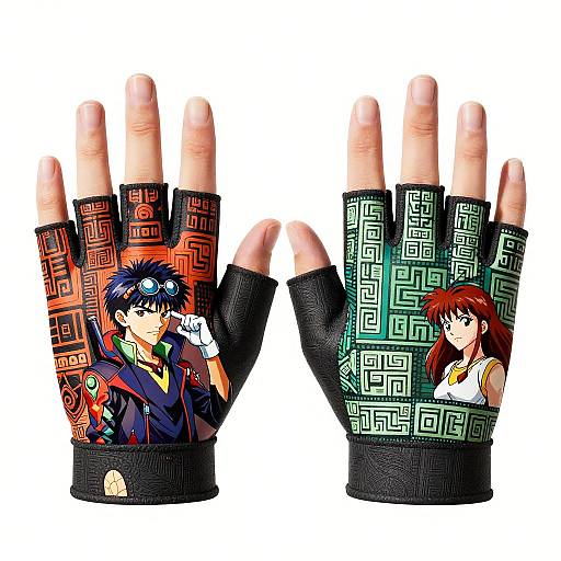 Fantasy Anime JRPG Fingerless Glove Design