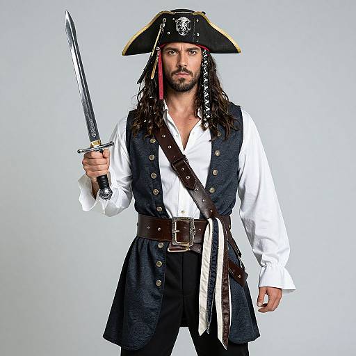 Male Pirate Costume with Sword