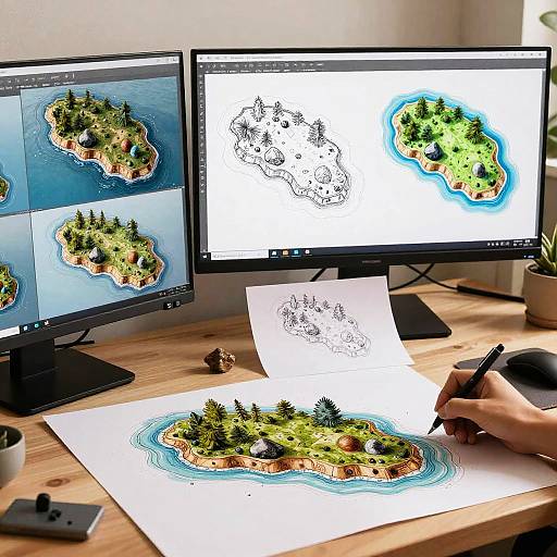 Abstract Island Shape Generator Workspace