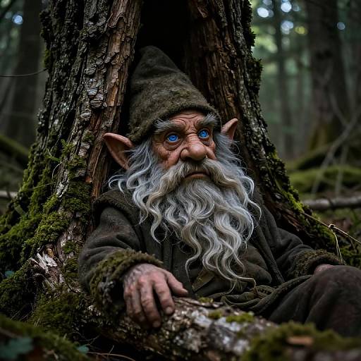 Mystical Gnome Portrait in Forest